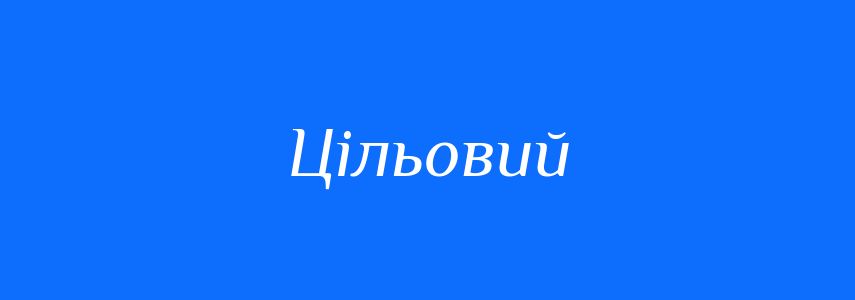 Синоніми до слова Цільовий