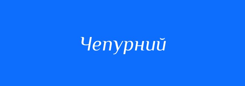 Синоніми до слова Чепурний