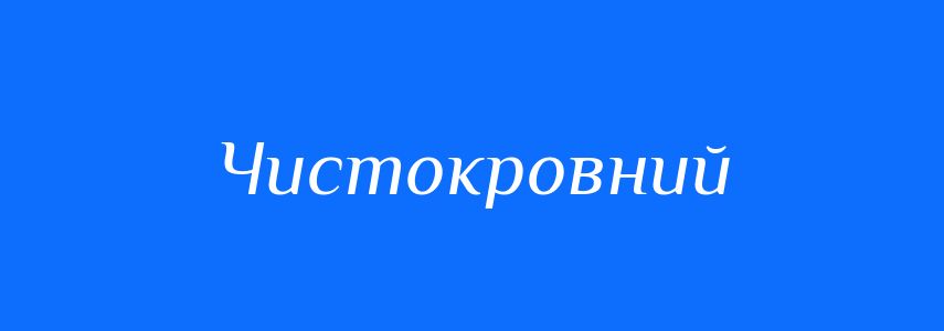 Синоніми до слова Чистокровний