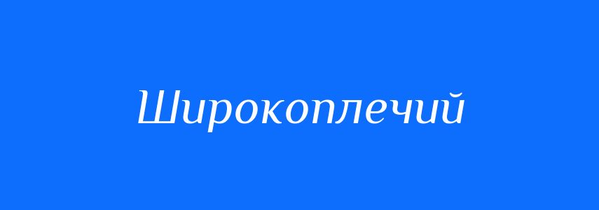 Синоніми до слова Широкоплечий