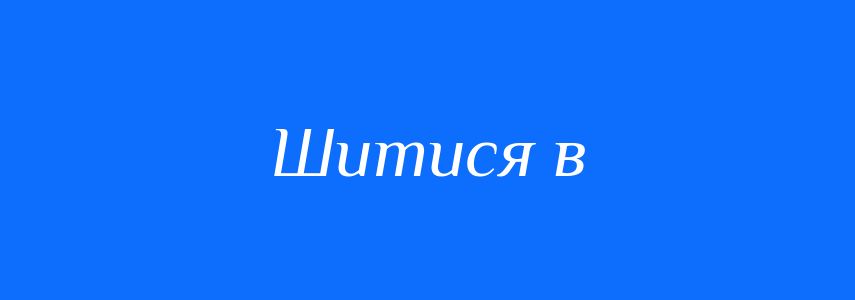 Синоніми до слова Шитися в