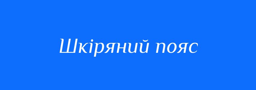 Синоніми до слова Шкіряний пояс