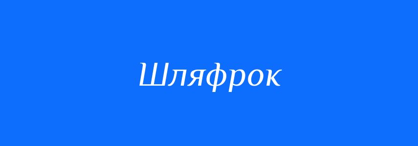 Синоніми до слова Шляфрок