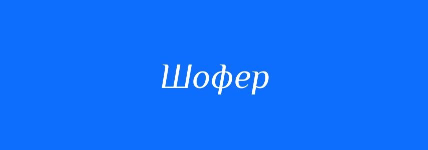 Синоніми до слова Шофер